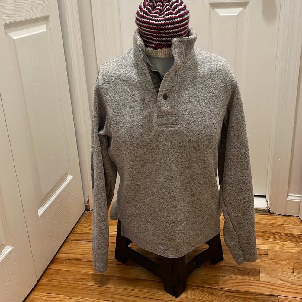 Weatherproof Vintage Men’s  3. buttons  Sweater Fleece Pullover Grey